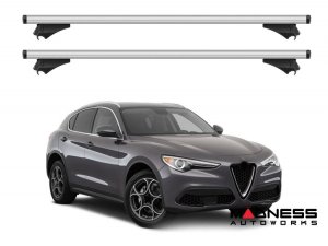 Alfa Romeo Stelvio Roof Rack Cross Bars - for models w/ factory roof rails - Silver (2018 - 2025)